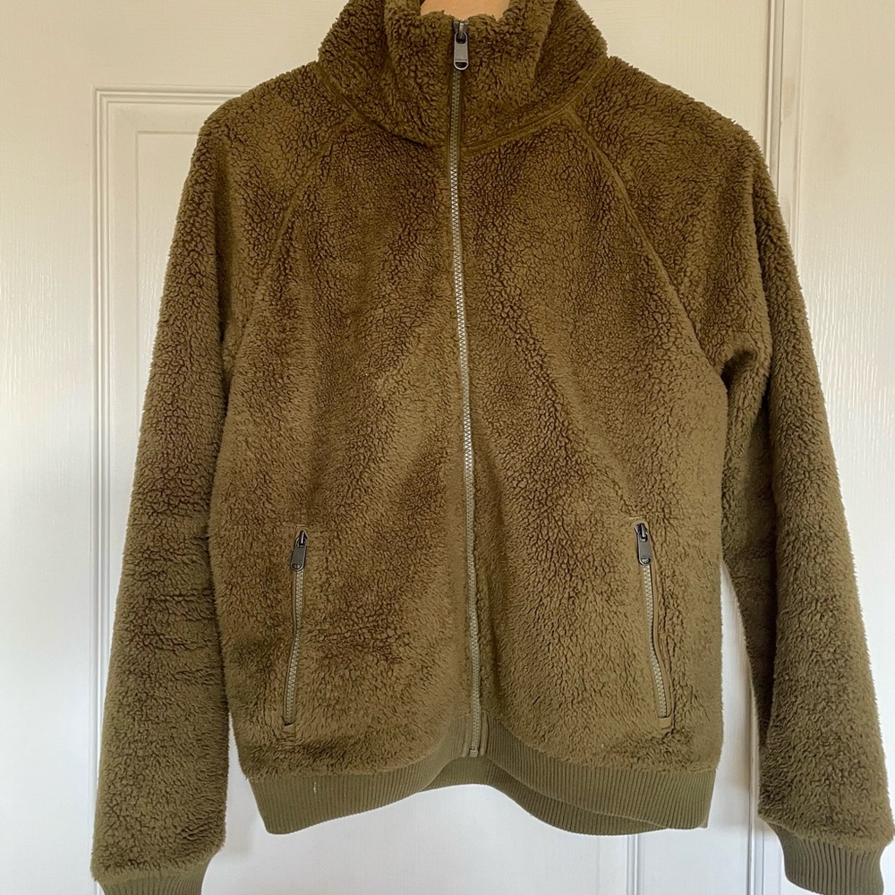 Athleta Olive Sherpa Jacket, size S